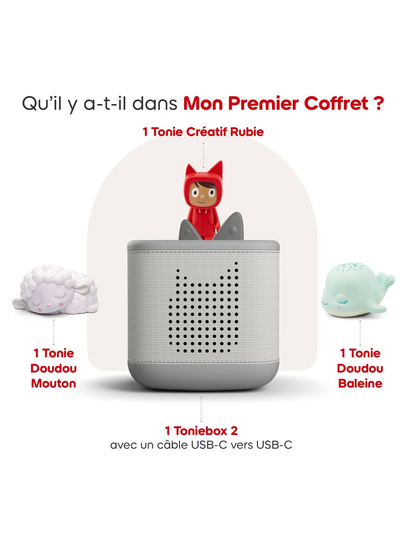 Tonies Toniebox 2 Pack Boite À Histoire Pour Enfant 1 À 9 Ans, Robuste & Facile À Utiliser, Les Copains Du Dodo, 2 Figurines, Gris Lune Multicolore (tonies) - Image 1