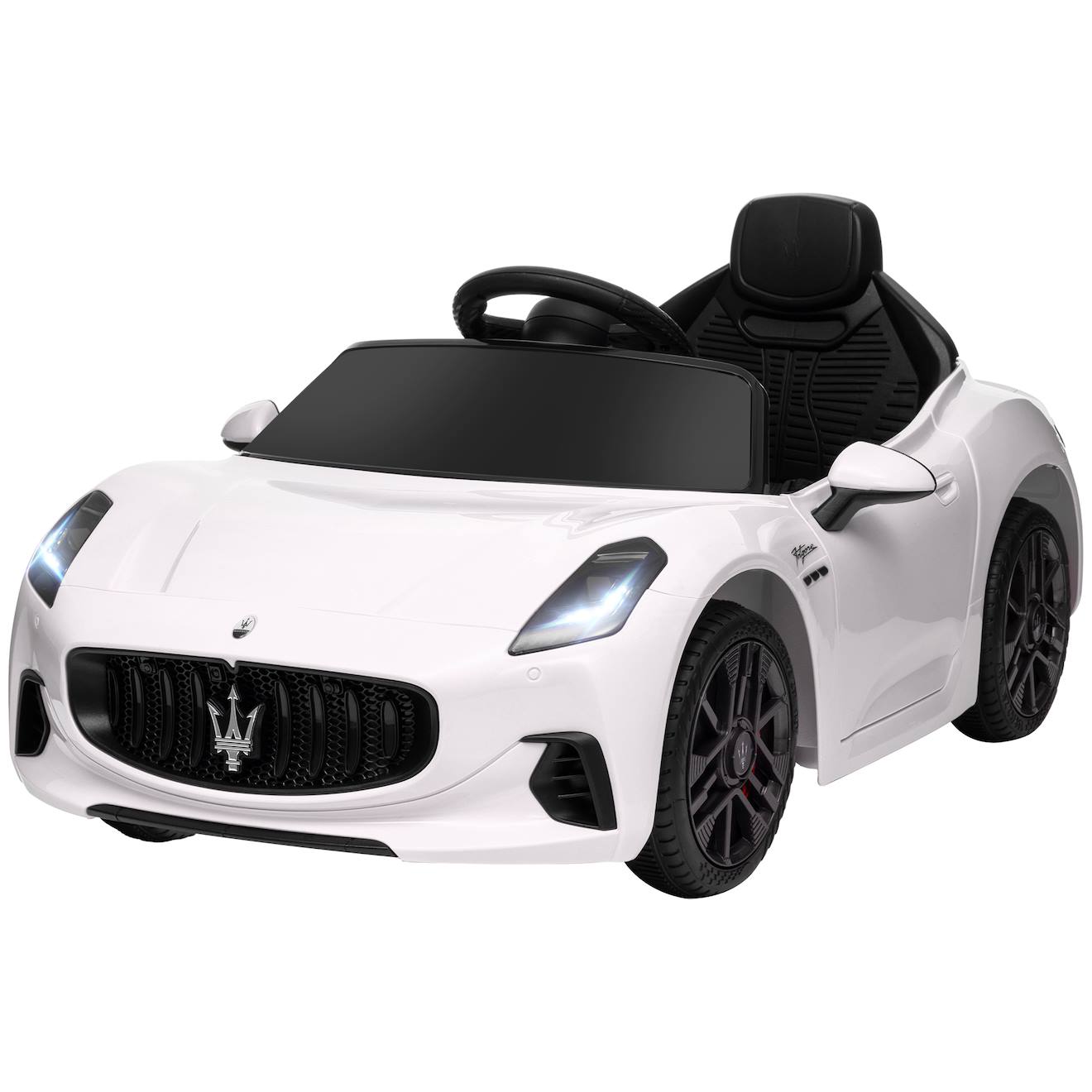 Voiture Électrique Enfant Maserati Gran Turismo Folgore Télécommande Nombreux Effets Blanc