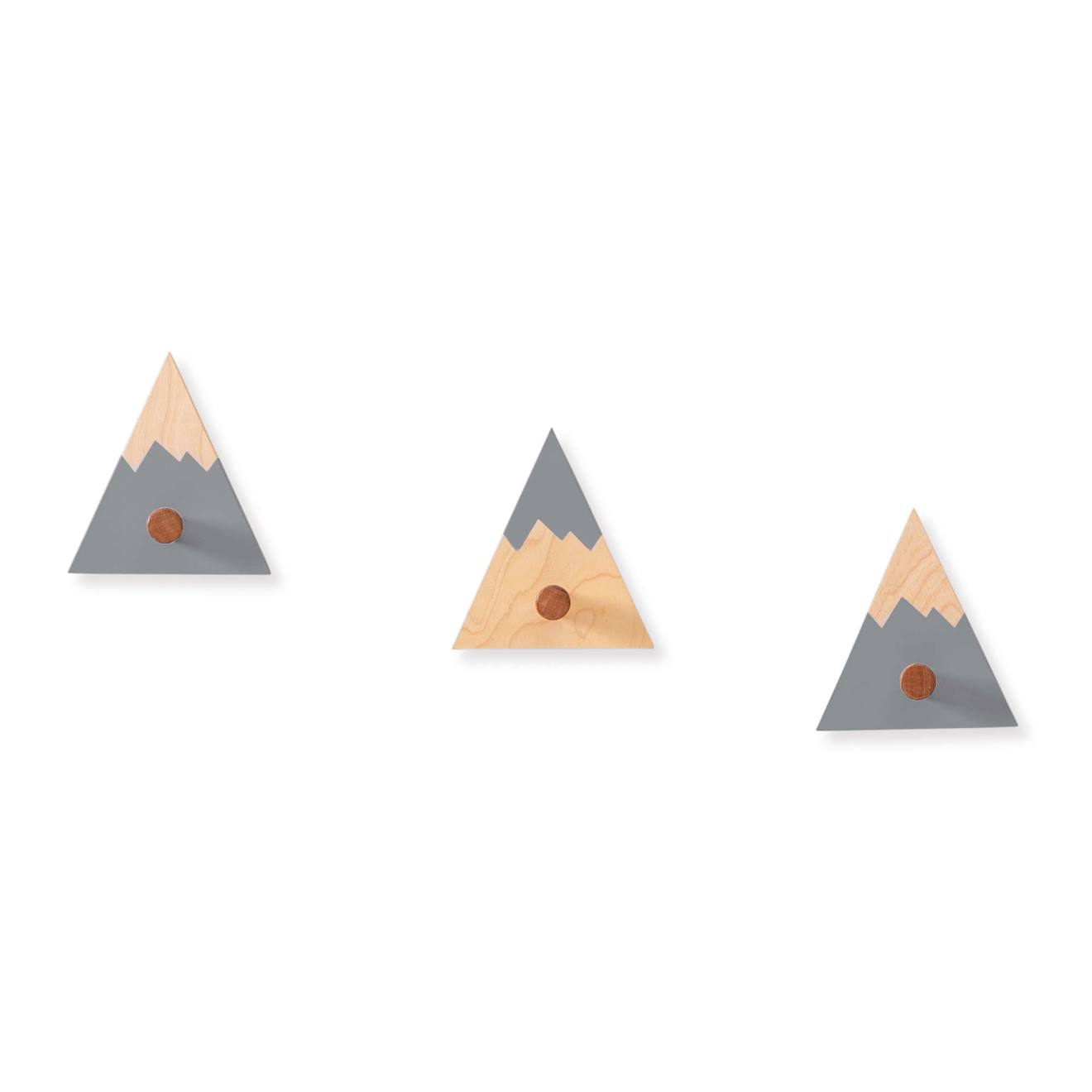 Lot 3 Crochets Mural Montagne Anthracite