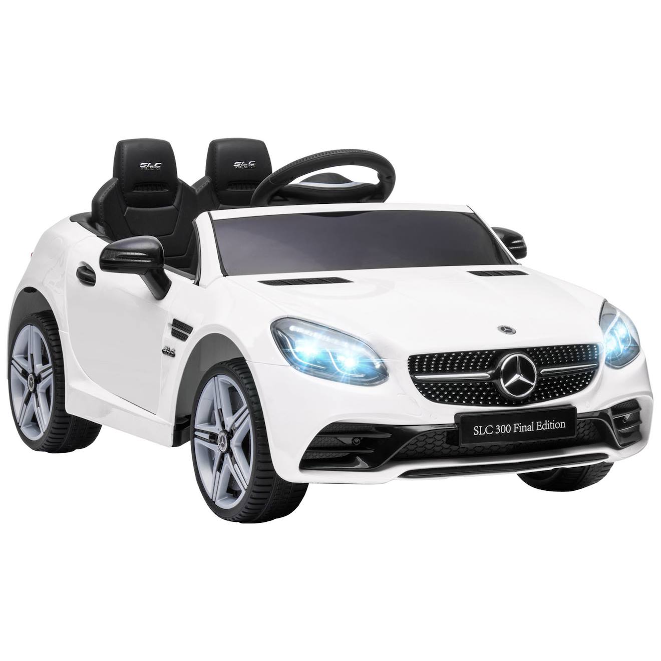 Voiture Électrique Enfant Mercedes Slc 300 6 V 5 Km/h Max. Télécommande Effets Sonores Lumineux Blanc