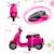 Scooter électrique enfant vespa 6v - musiques, feu av, entrée usb, radio fm - 2 roues auxiliaires Blanc+Rose+Vert 9 - vertbaudet enfant 