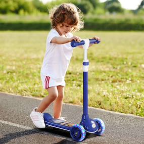 Trottinette Enfant Lumi Ride 3 Roues – Pliable, Lumière LED, Frein Au Pied, Guidon Réglable – Pour Enfants Dès 3 Ans