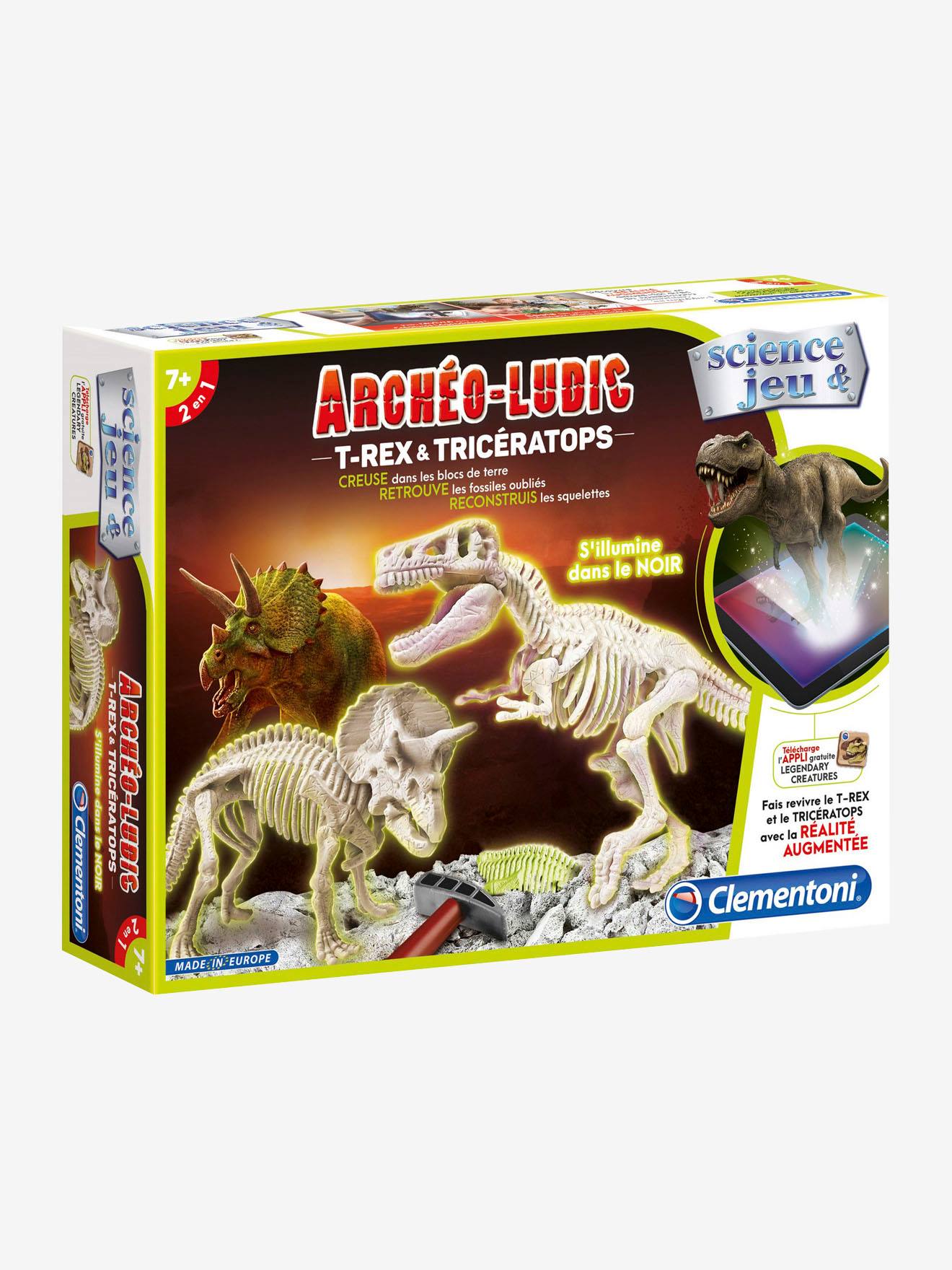 Clementoni - Archéo Ludic T-rex & Tricératops - Phosphorescent Clementoni Blanc