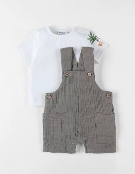 Bébé-Ensemble salopette avec t-shirt coton