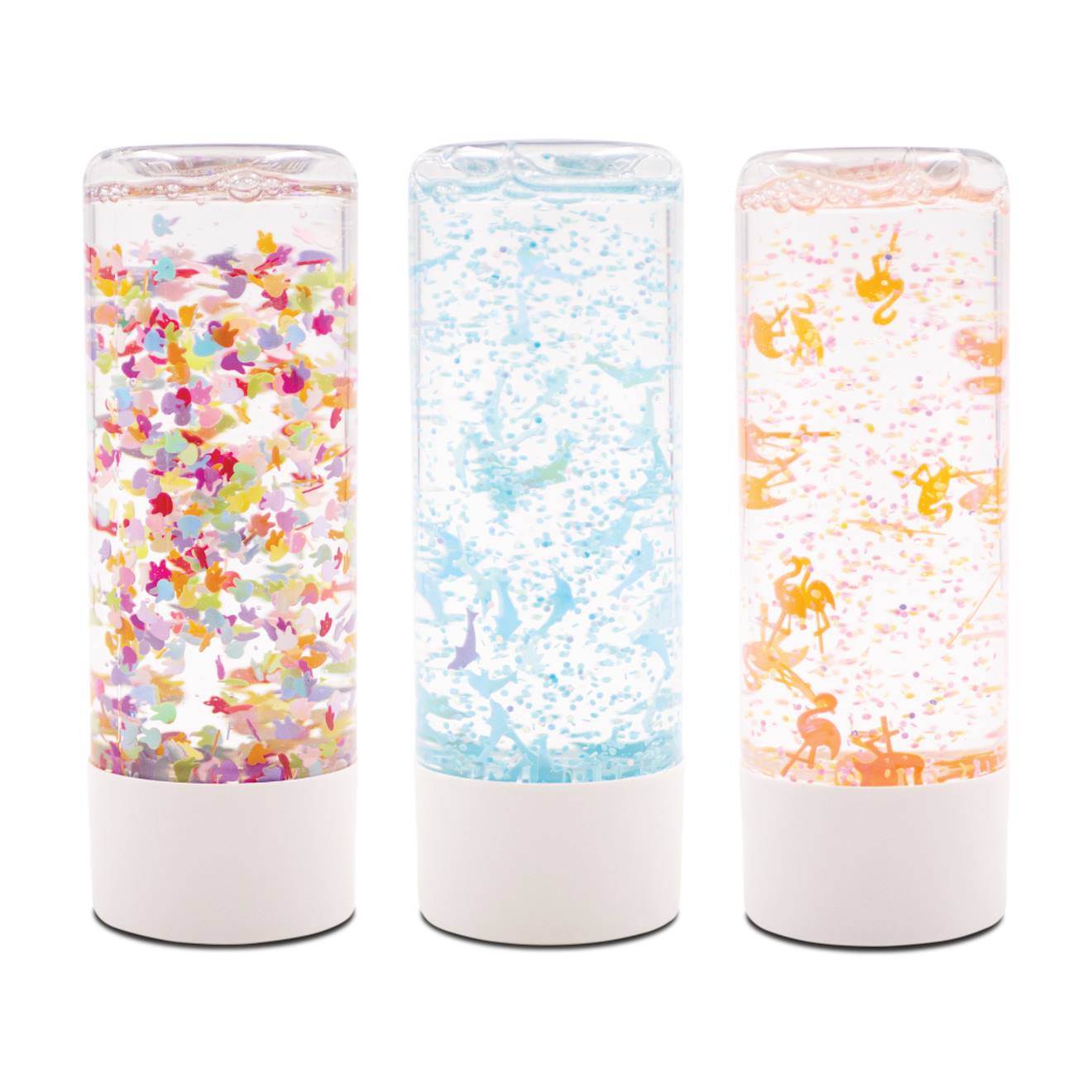 3 Bouteilles Sensorielles Thème Animaux (lapins, Flamant