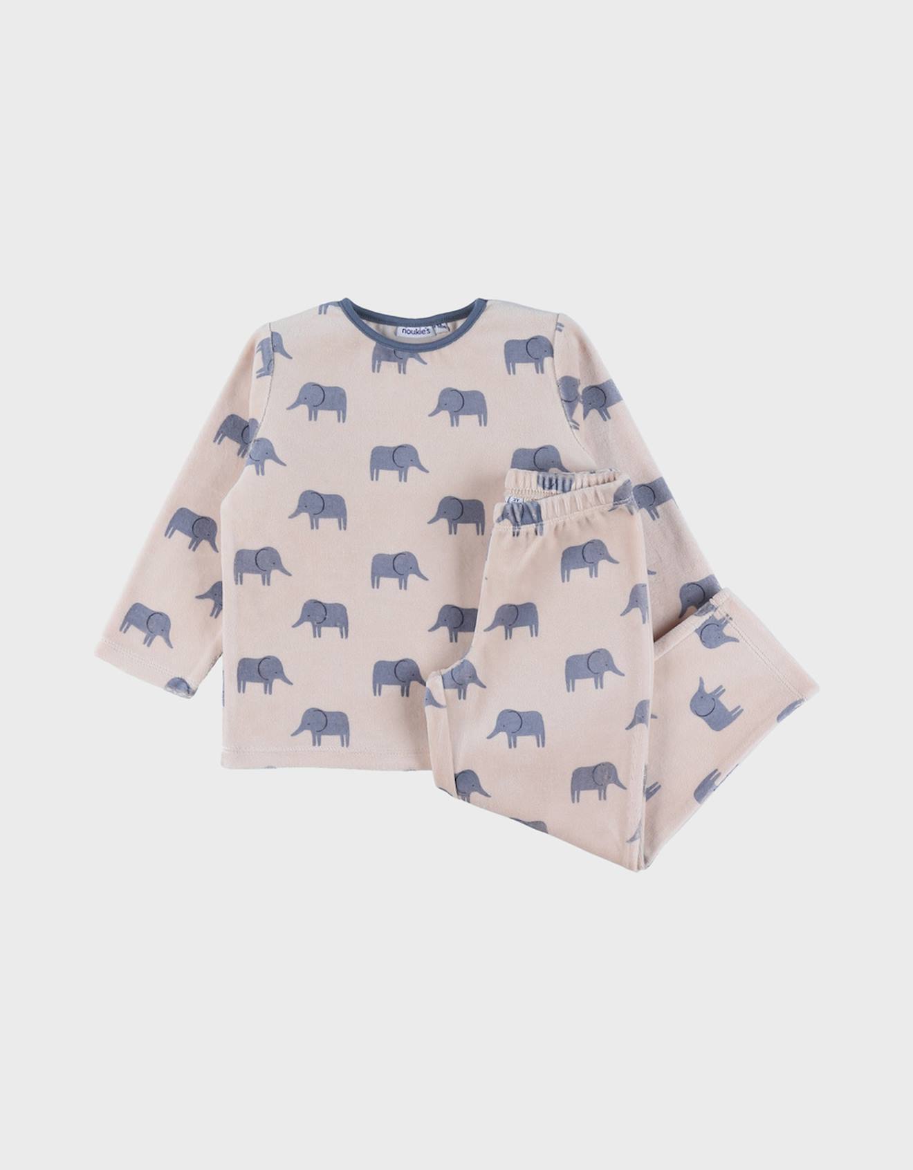 Pyjama En Velours Éléphant Beige