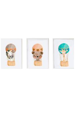 Lot 3 cadres muraux animaux enfant  - vertbaudet enfant