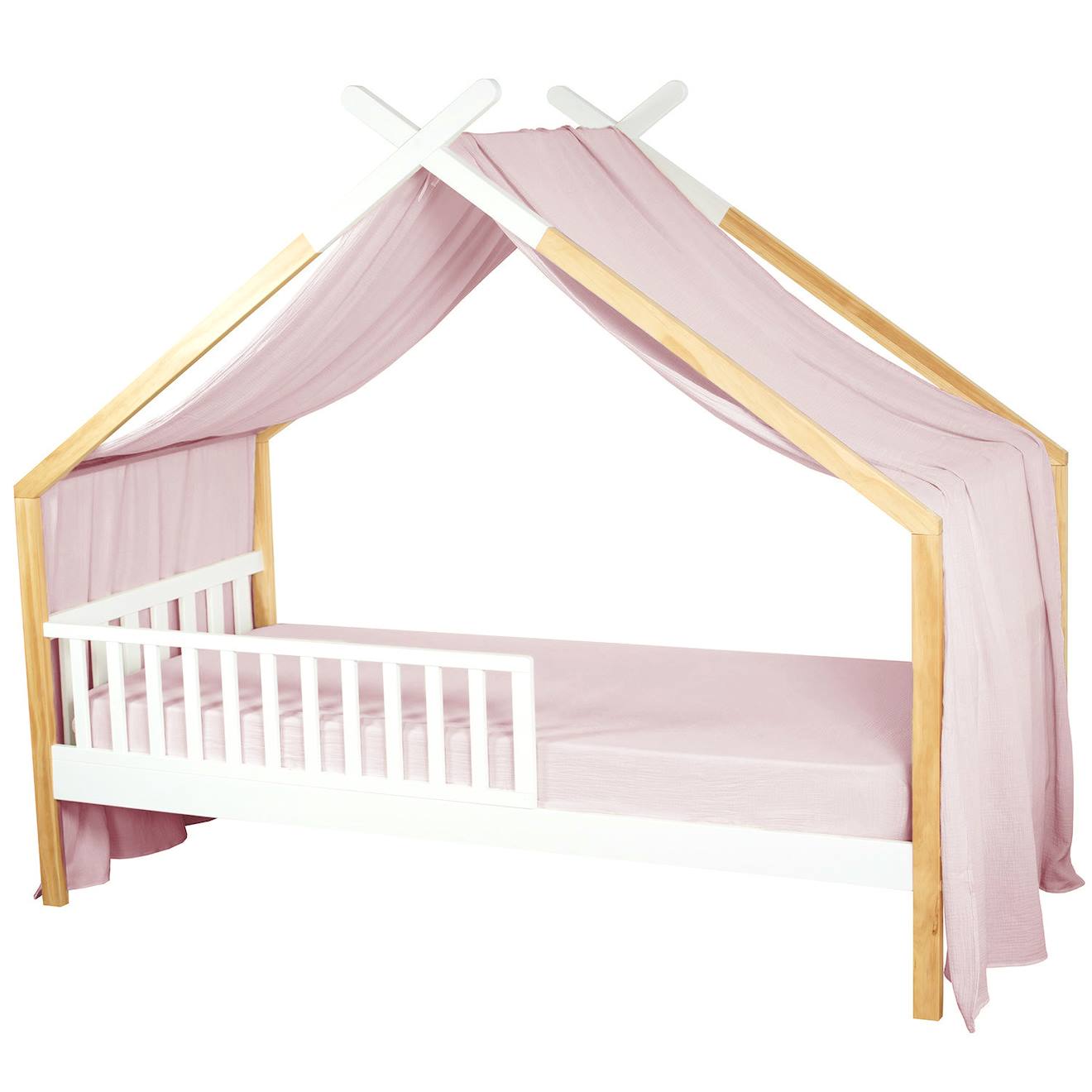 Ciel De Lit Cabane Toile En Gaze De Coton Jeanne Rose