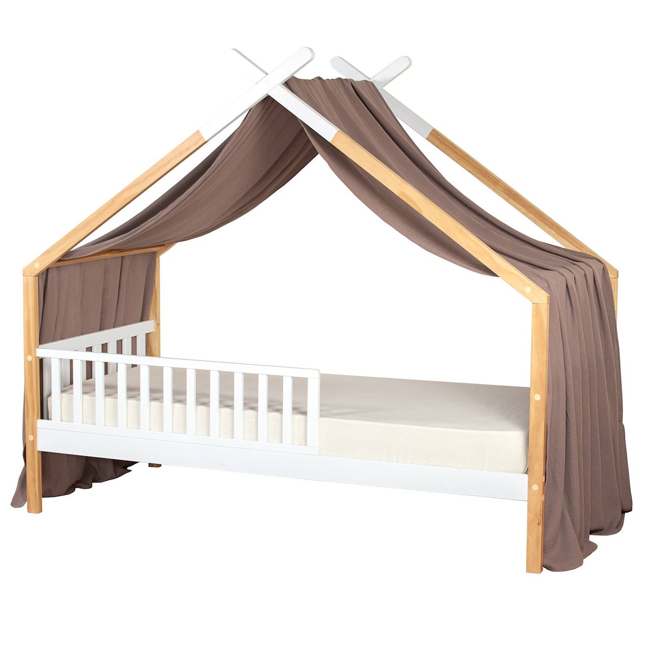 Ciel De Lit Cabane Toile En Gaze De Coton Jeanne Marron