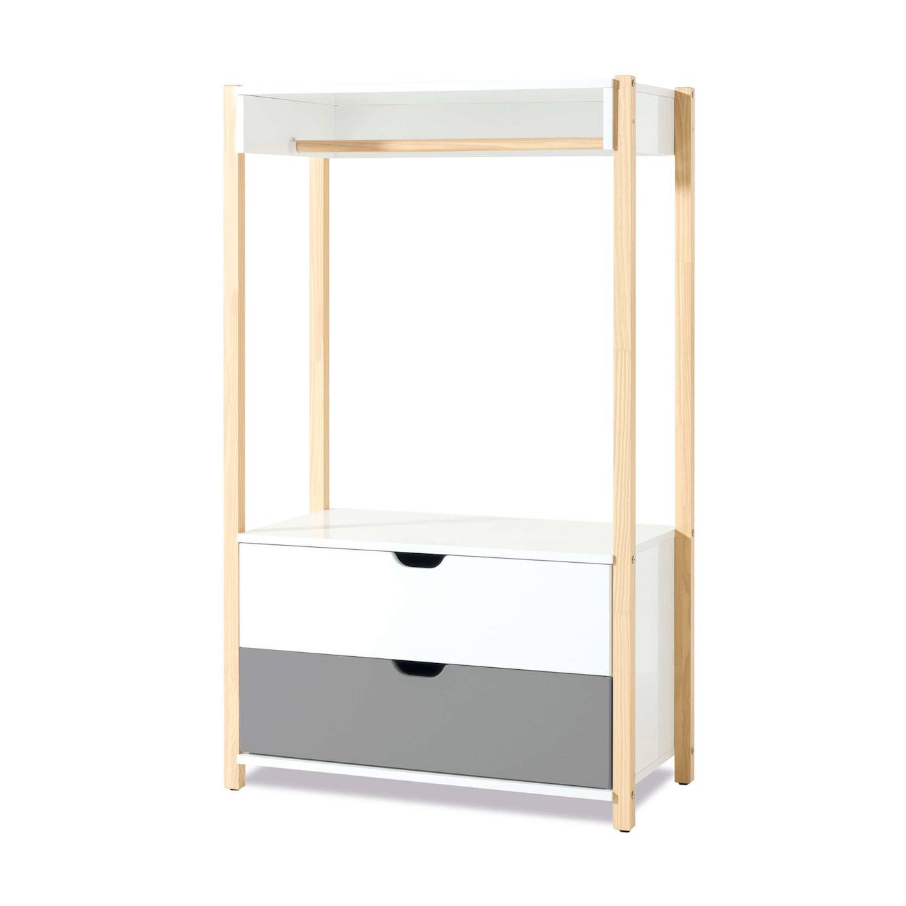 Armoire D'enfant Montessori (crochet Et Tiroirs) Anthracite