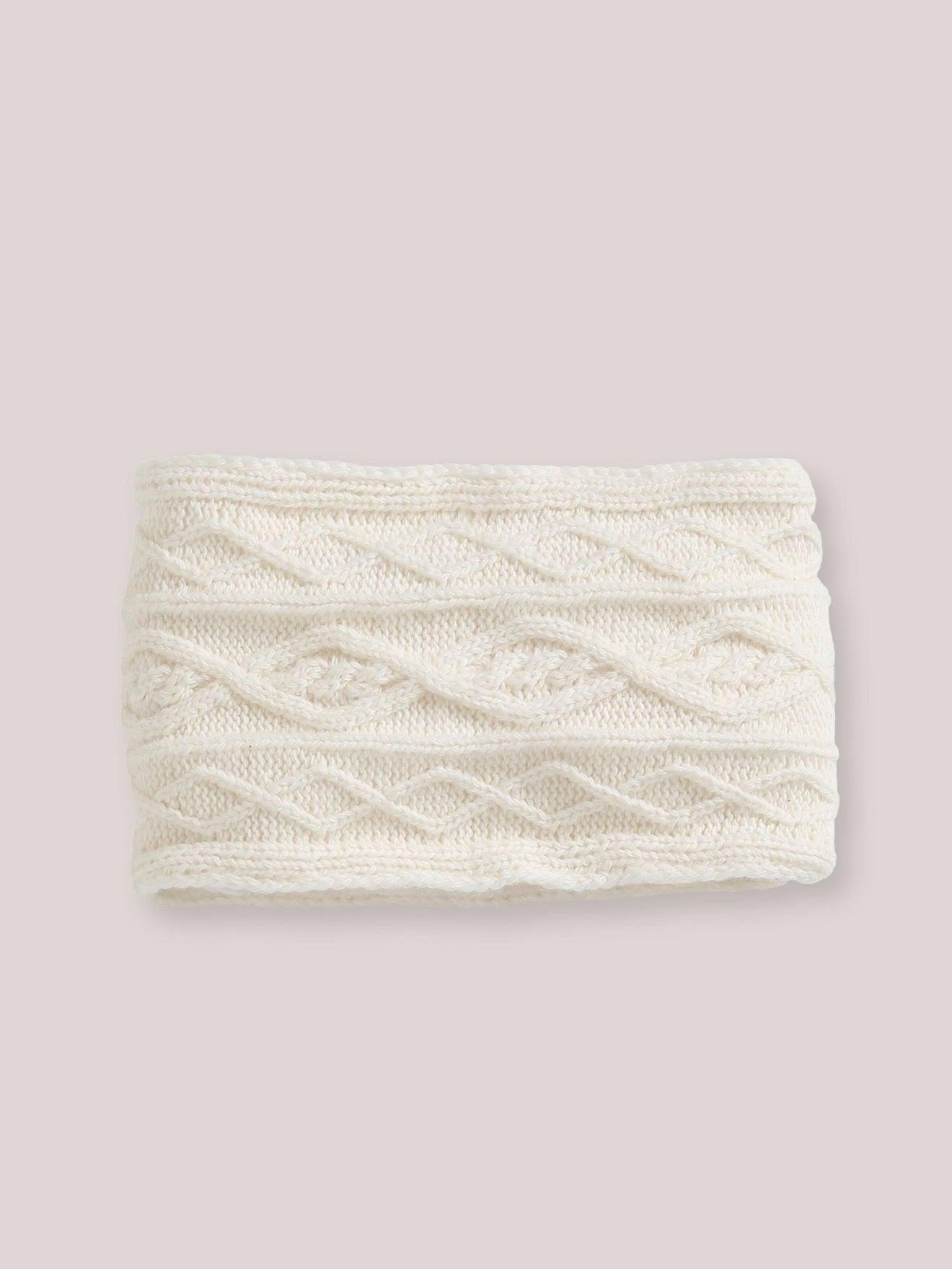 Snood Torsadé Doublé Polaire Bébé Ecru