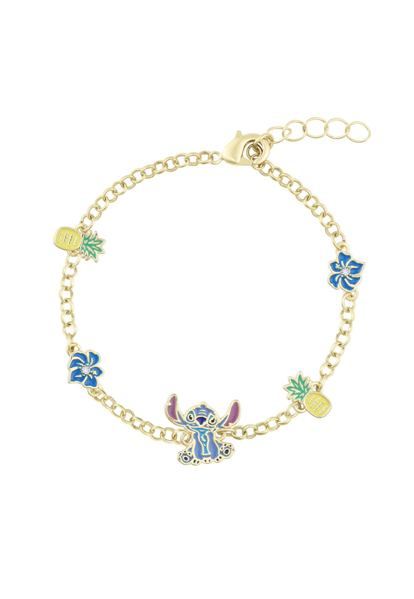 Bracelet En Laiton Plaqu Or Stitch Ananas Fleur Multicolor 45 €