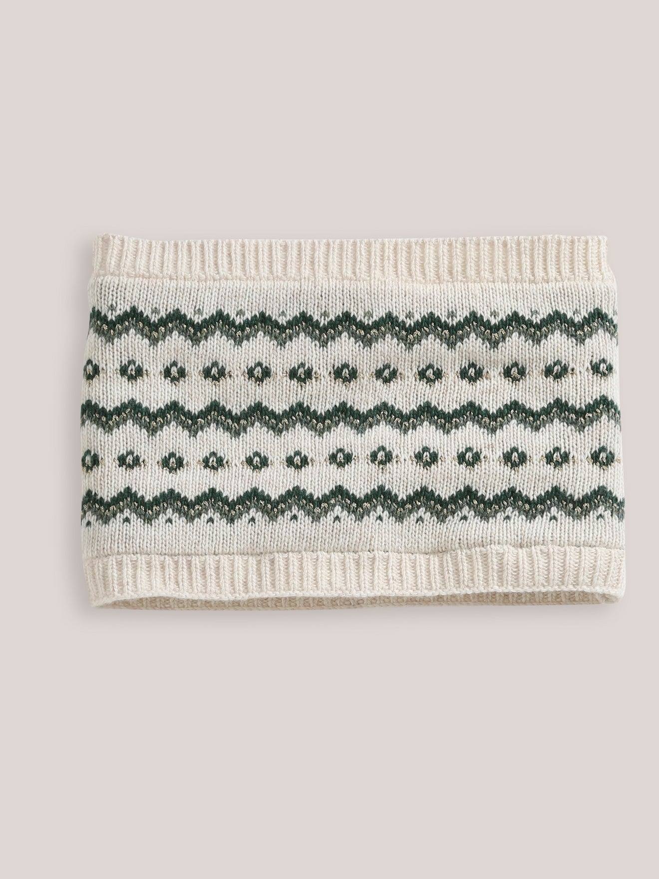 Snood Jacquard Fille Ecru