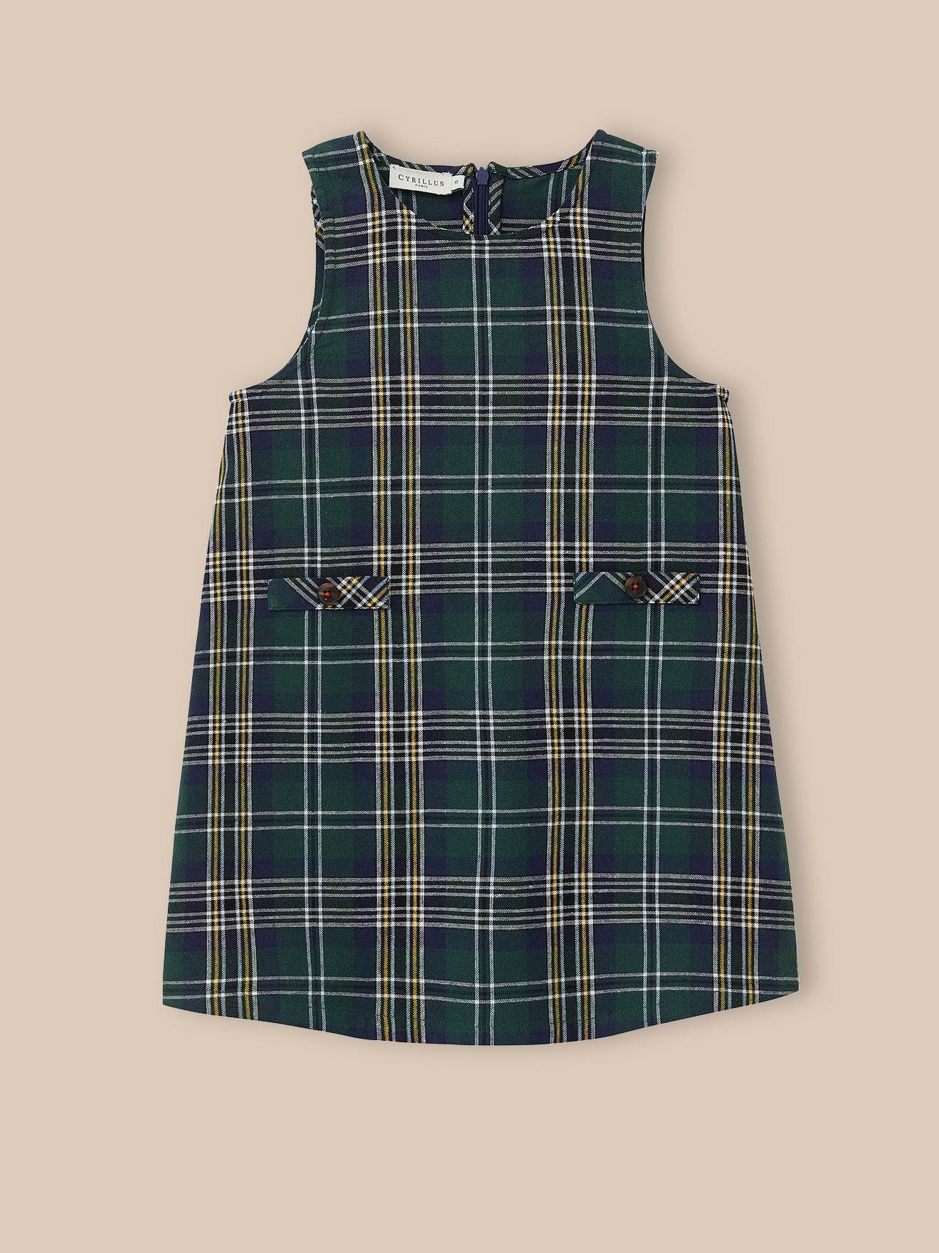 Robe Sans Manches - Collection Junior Carreaux Bleu/vert