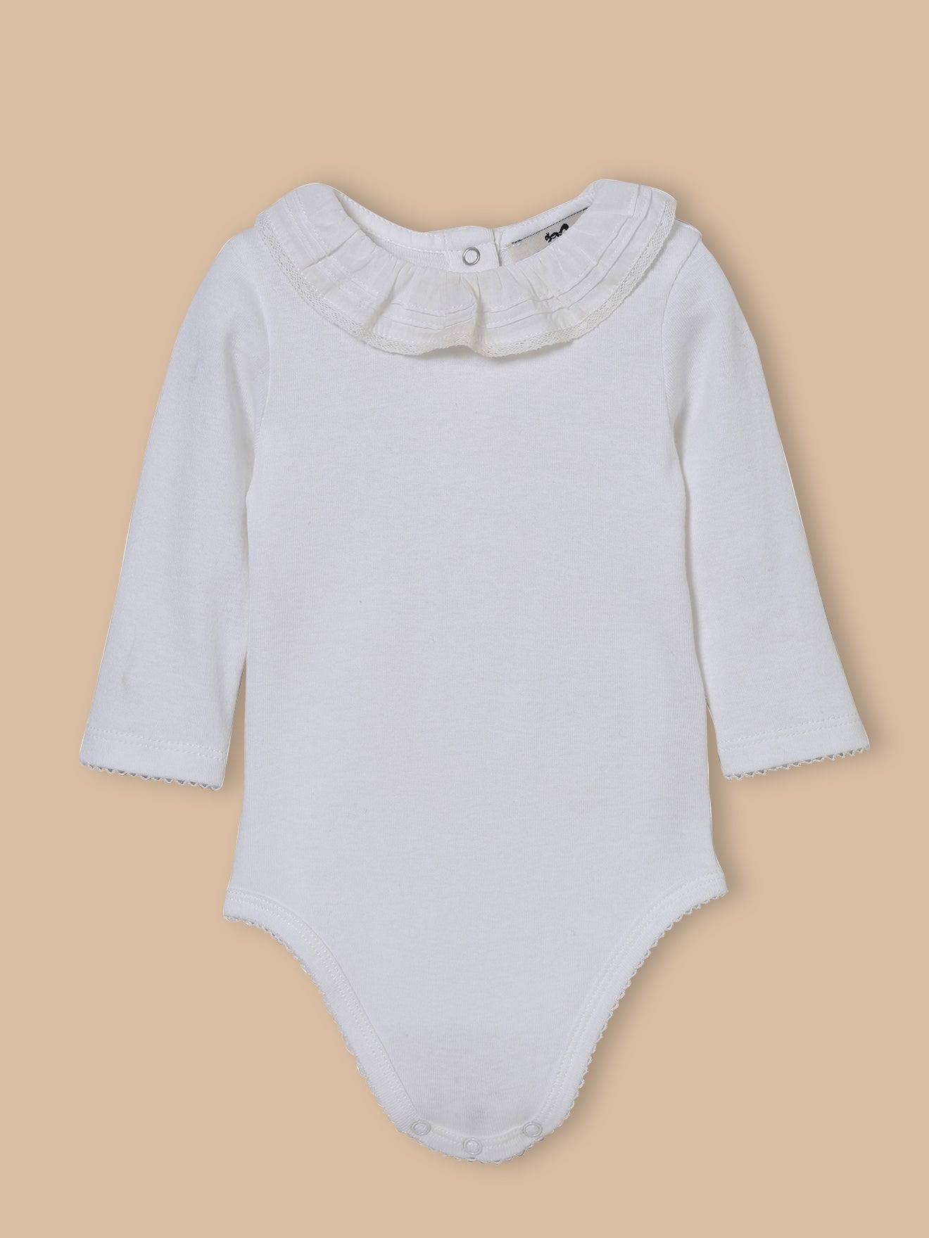 Body Avec Collerette - Coton Biologique Blanc Casse
