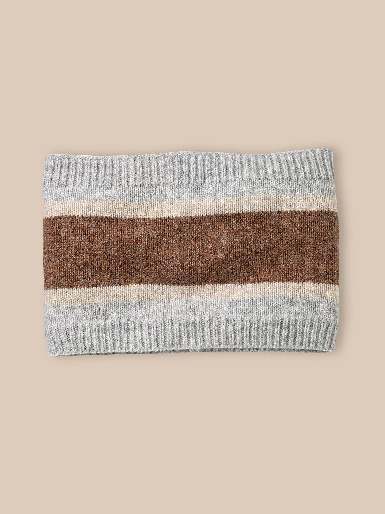 Snood Rayé En Laine Garçon Noisette