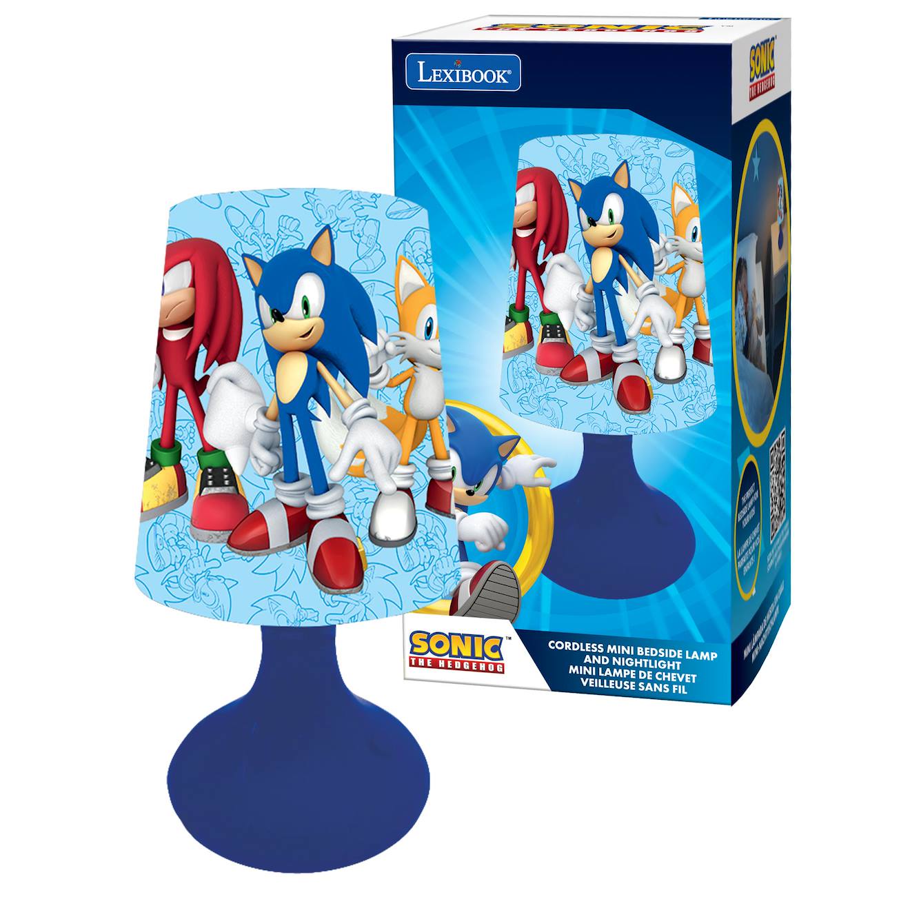 Mini Lampe De Chevet Veilleuse Sans Fil Sonic Bleu