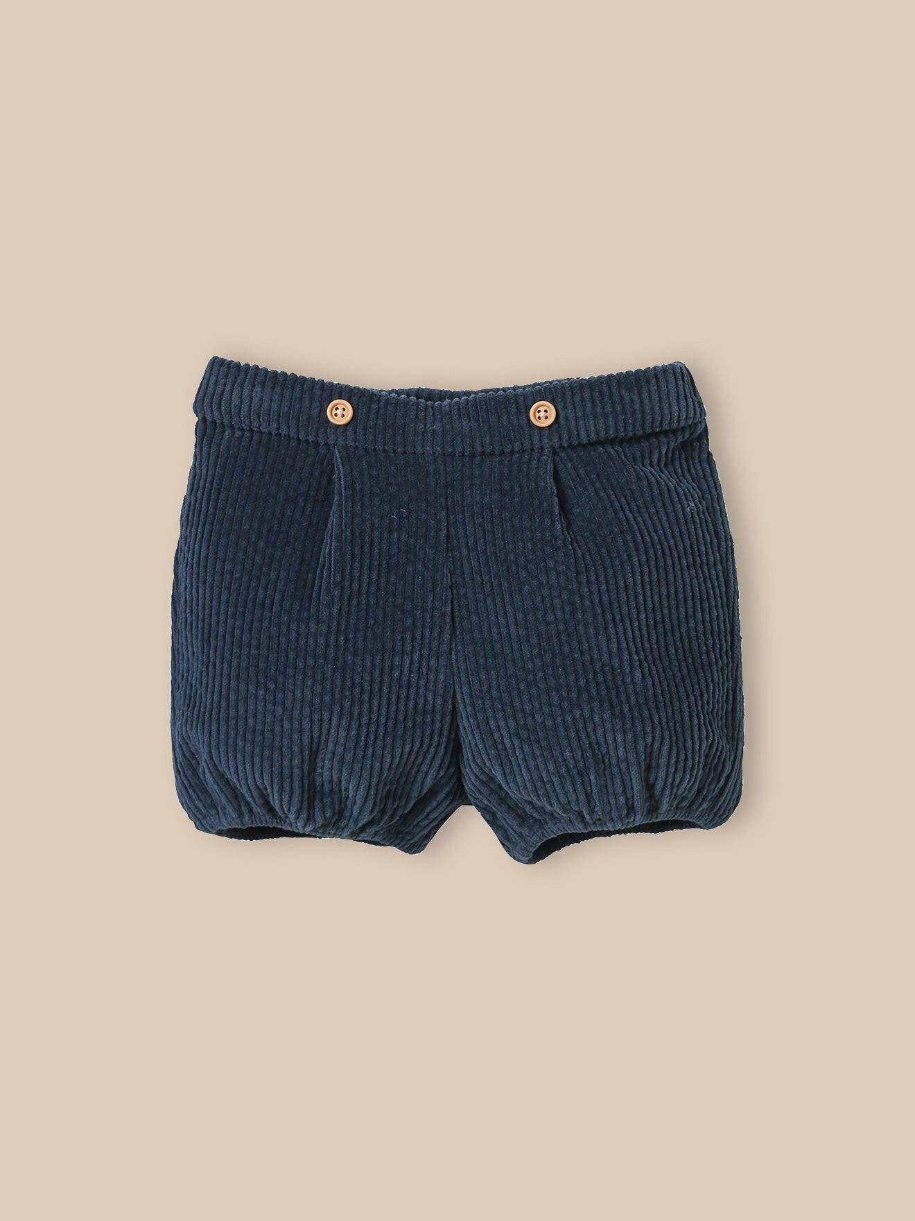 Short En Velours Bébé Bleu Ombre