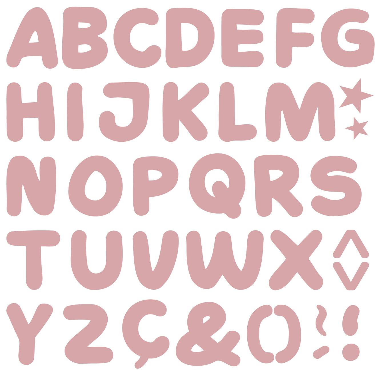 Autocollant Mural Alphabet (grand) Rose