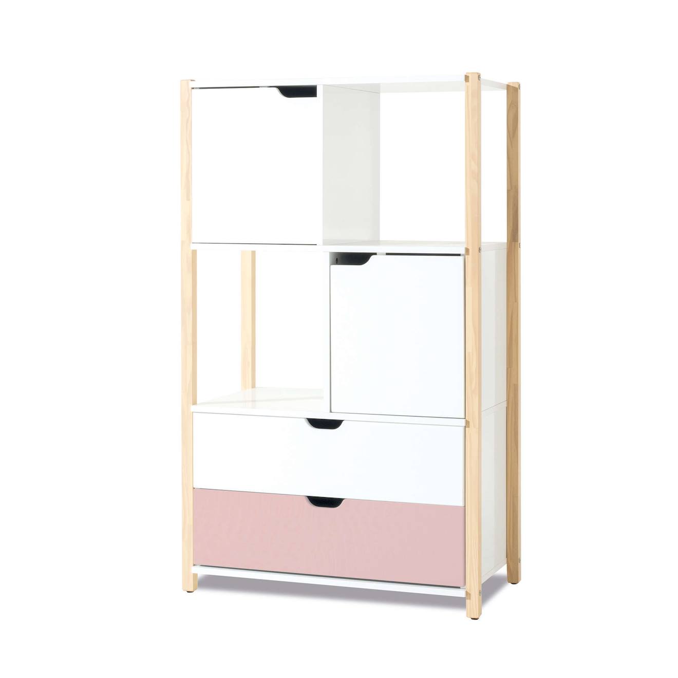 Armoire D'enfant Montessori (portes Et Tiroirs) Rose