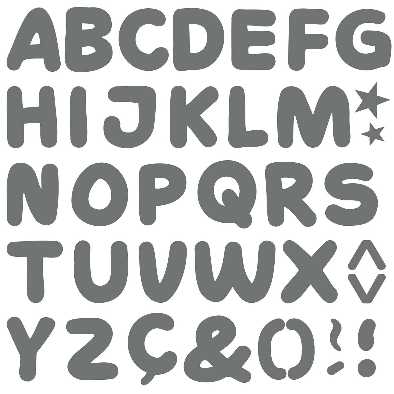Autocollant Mural Alphabet (grand) Gris