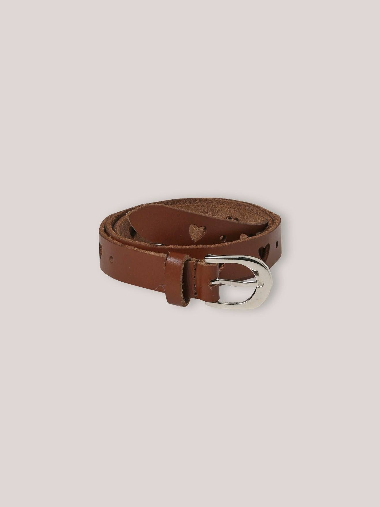 Ceinture En Cuir Fille Cognac