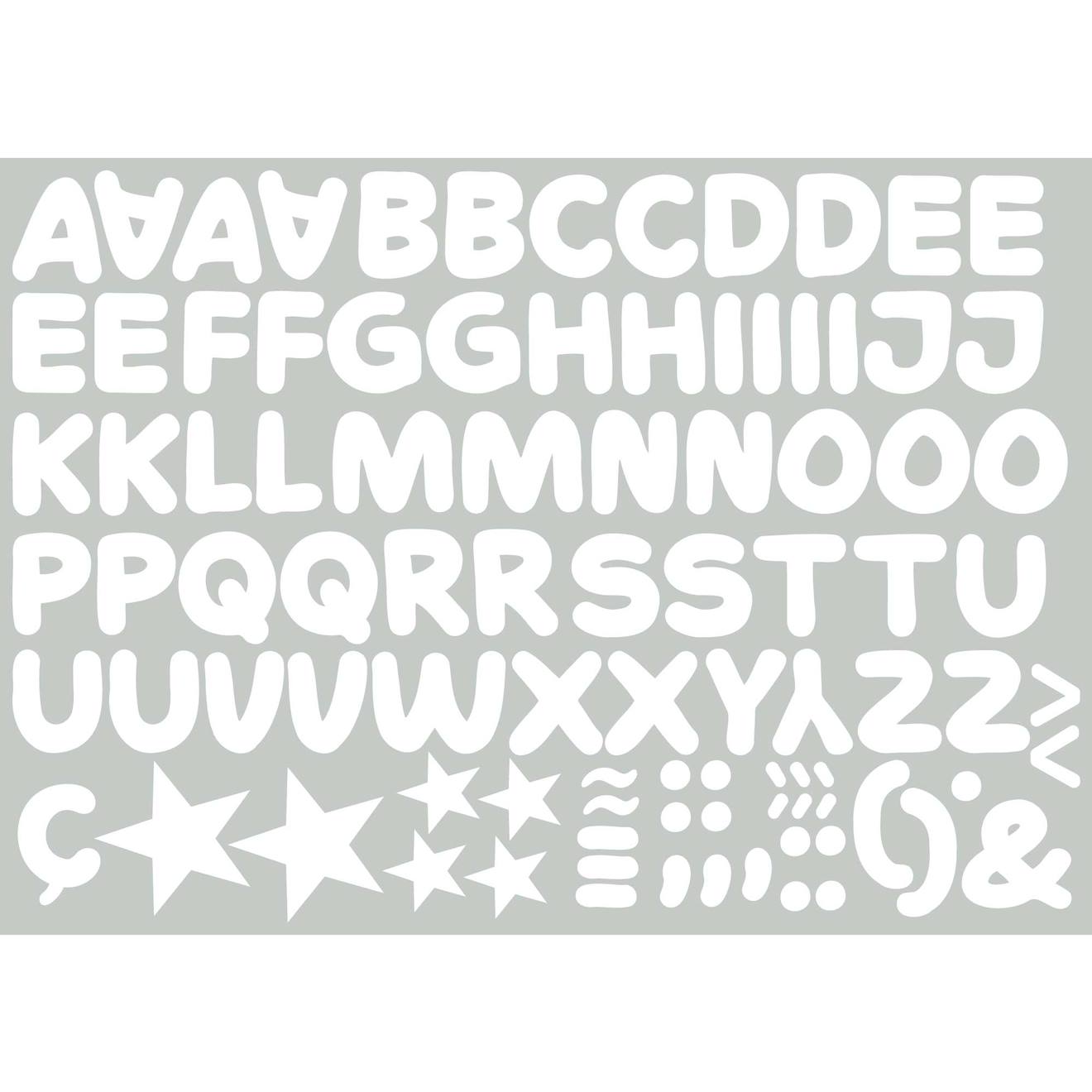 Autocollant Mural Alphabet (petit) Blanc
