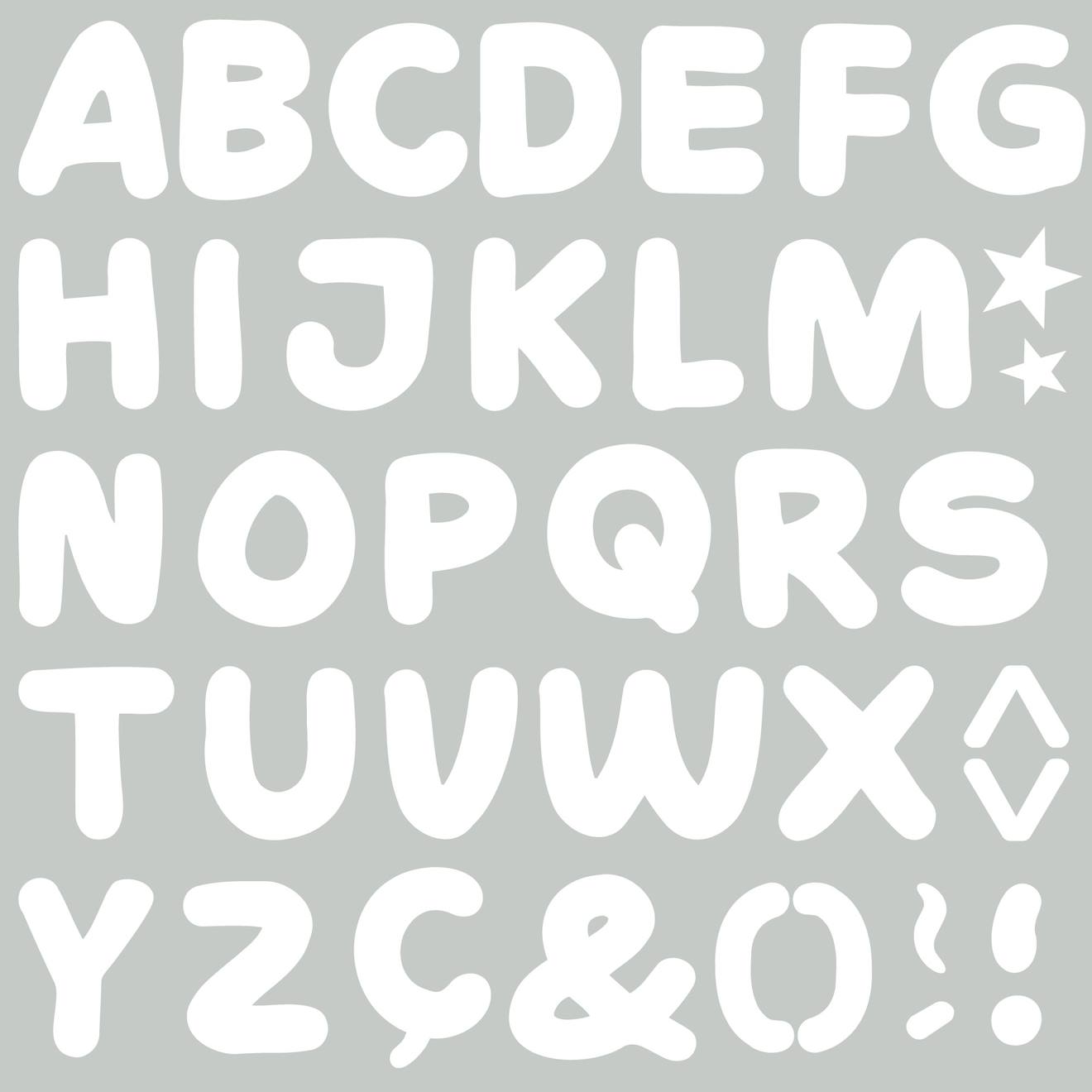 Autocollant Mural Alphabet (grand) Blanc