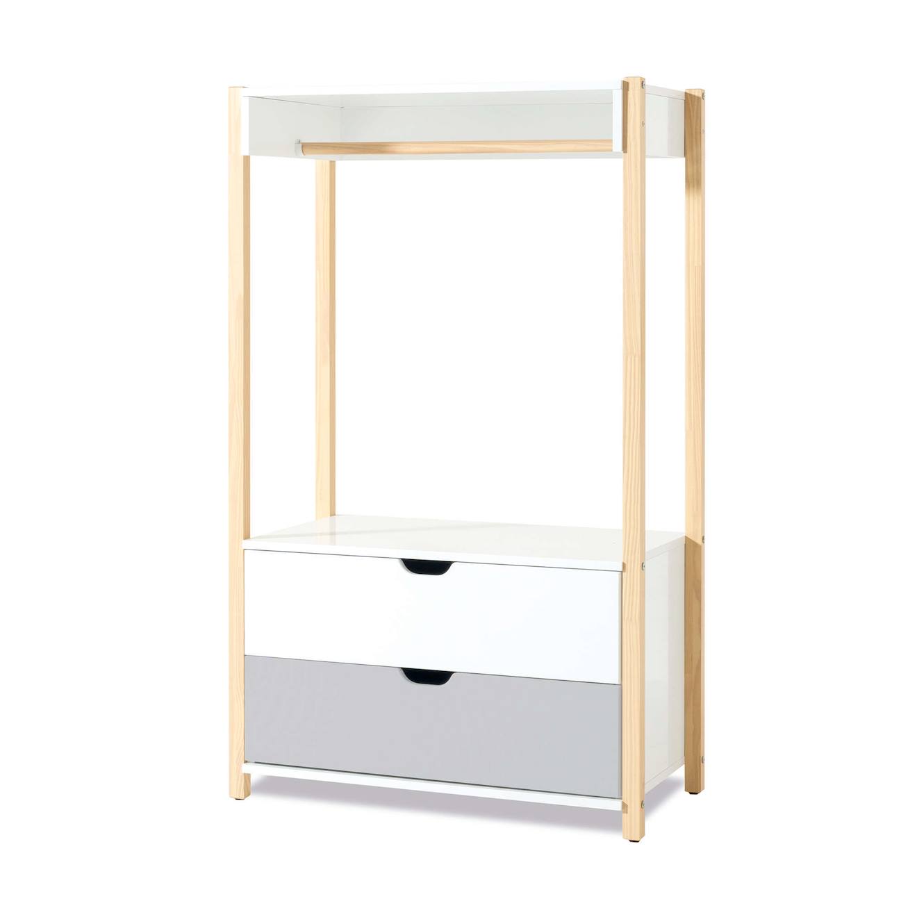 Armoire D'enfant Montessori (crochet Et Tiroirs) Gris