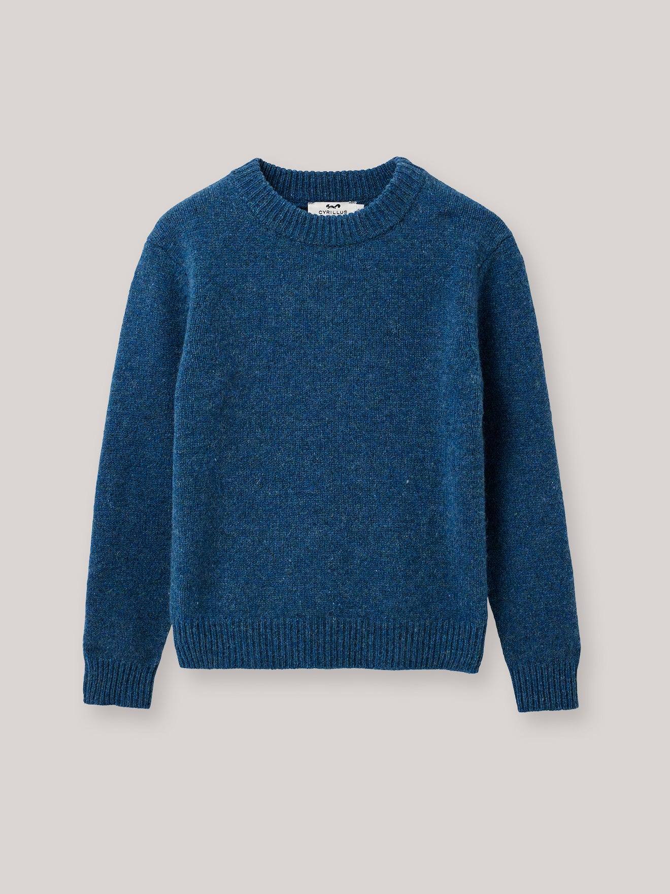 Pull Garçon En Laine Merinos Bleu