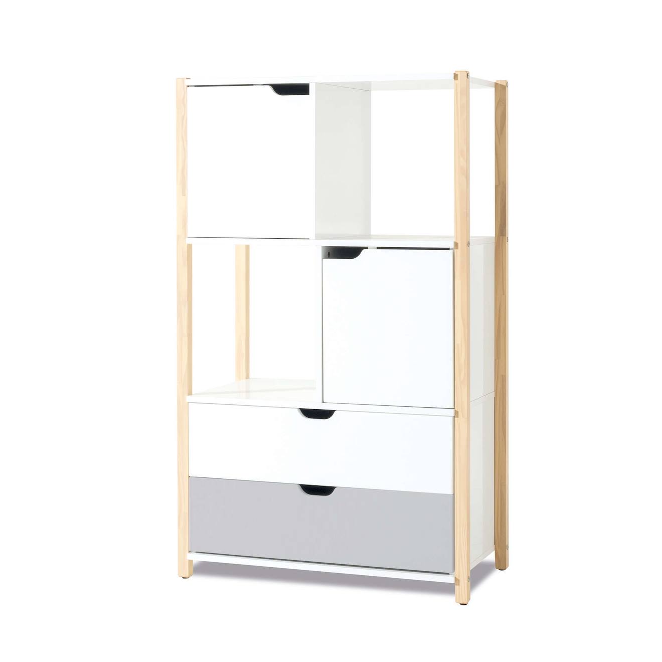 Armoire D'enfant Montessori (portes Et Tiroirs) Gris