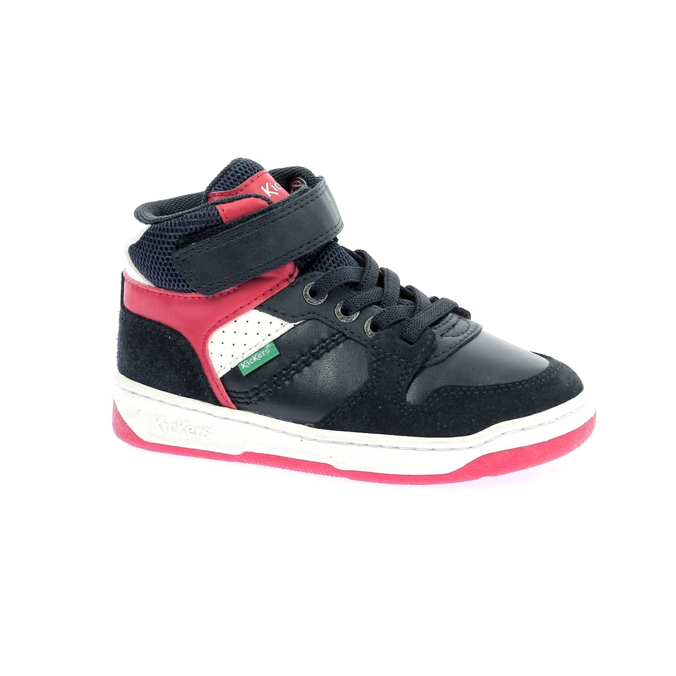 Sneakers Hautes Enfant Kickado Marine Rouge