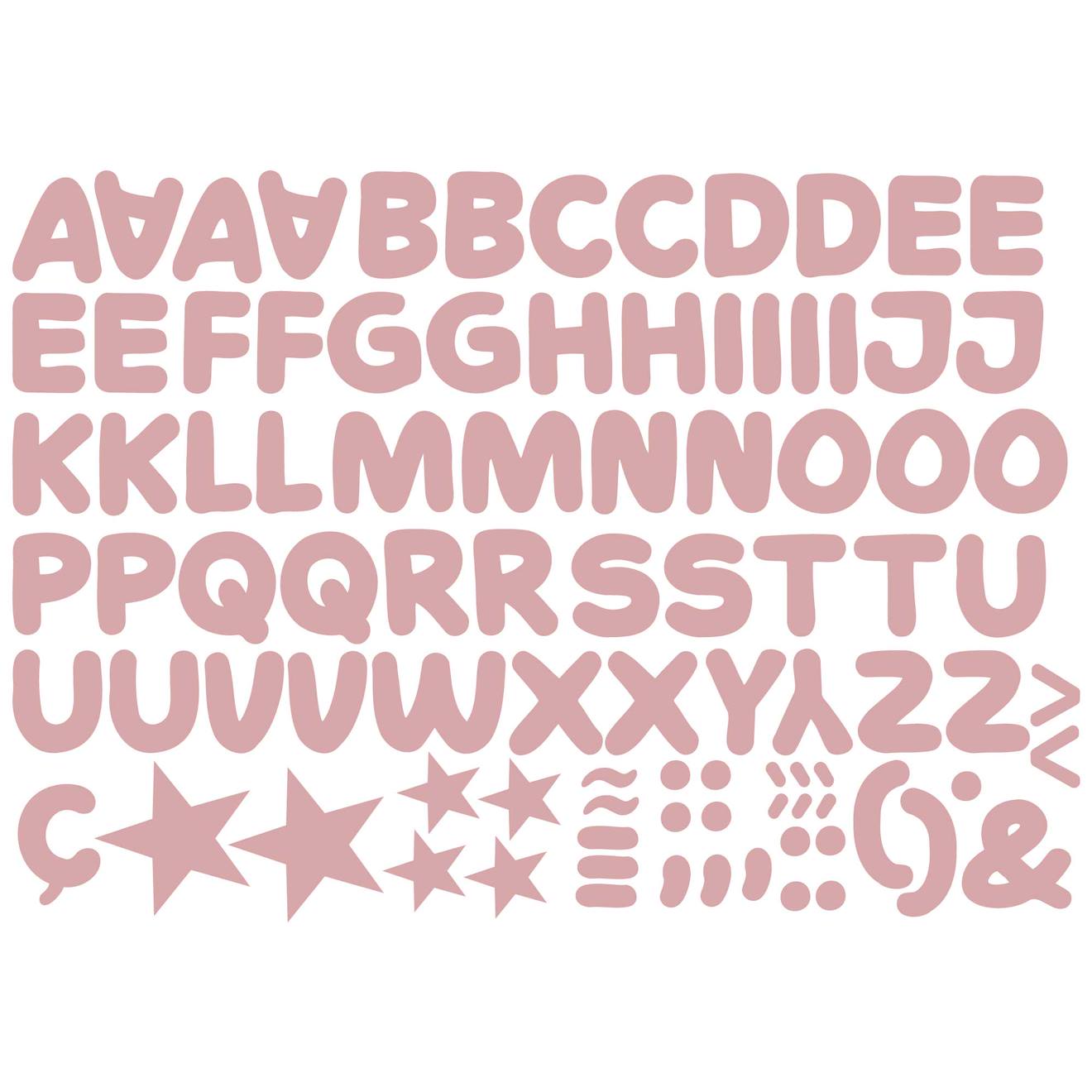 Autocollant Mural Alphabet (petit) Rose