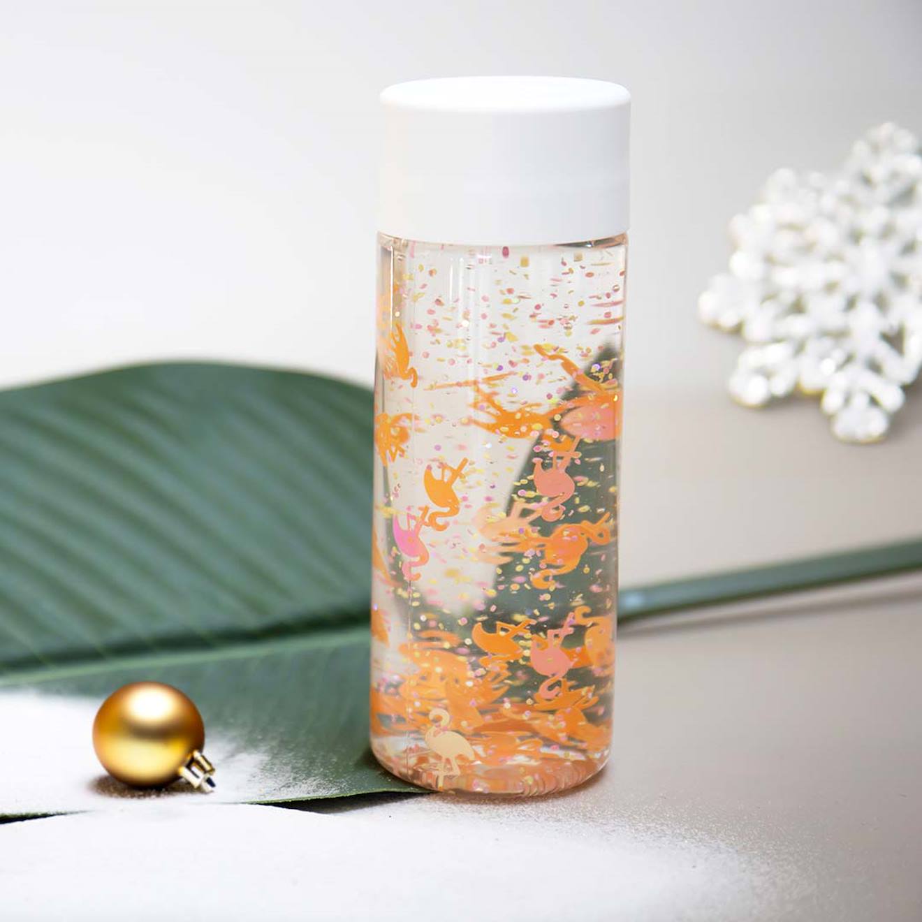 Bouteille Sensorielle Éveil Et Apaisement Flamants Orange