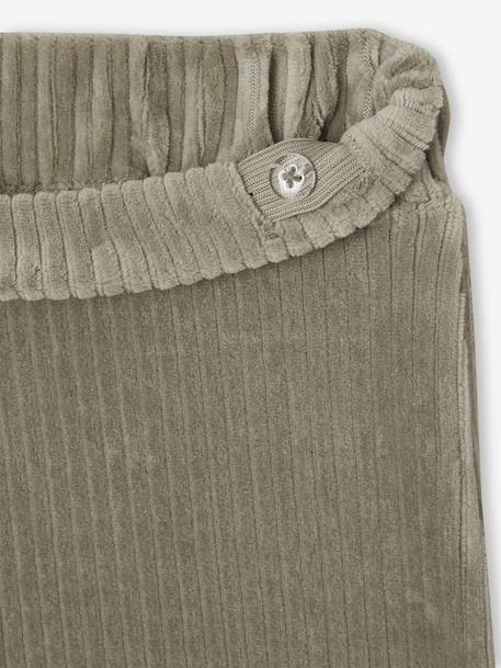 Pantalon fille large en velours anthracite+bleu grisé+blush+écru+kaki+marron+prune+rose 18 - vertbaudet enfant 