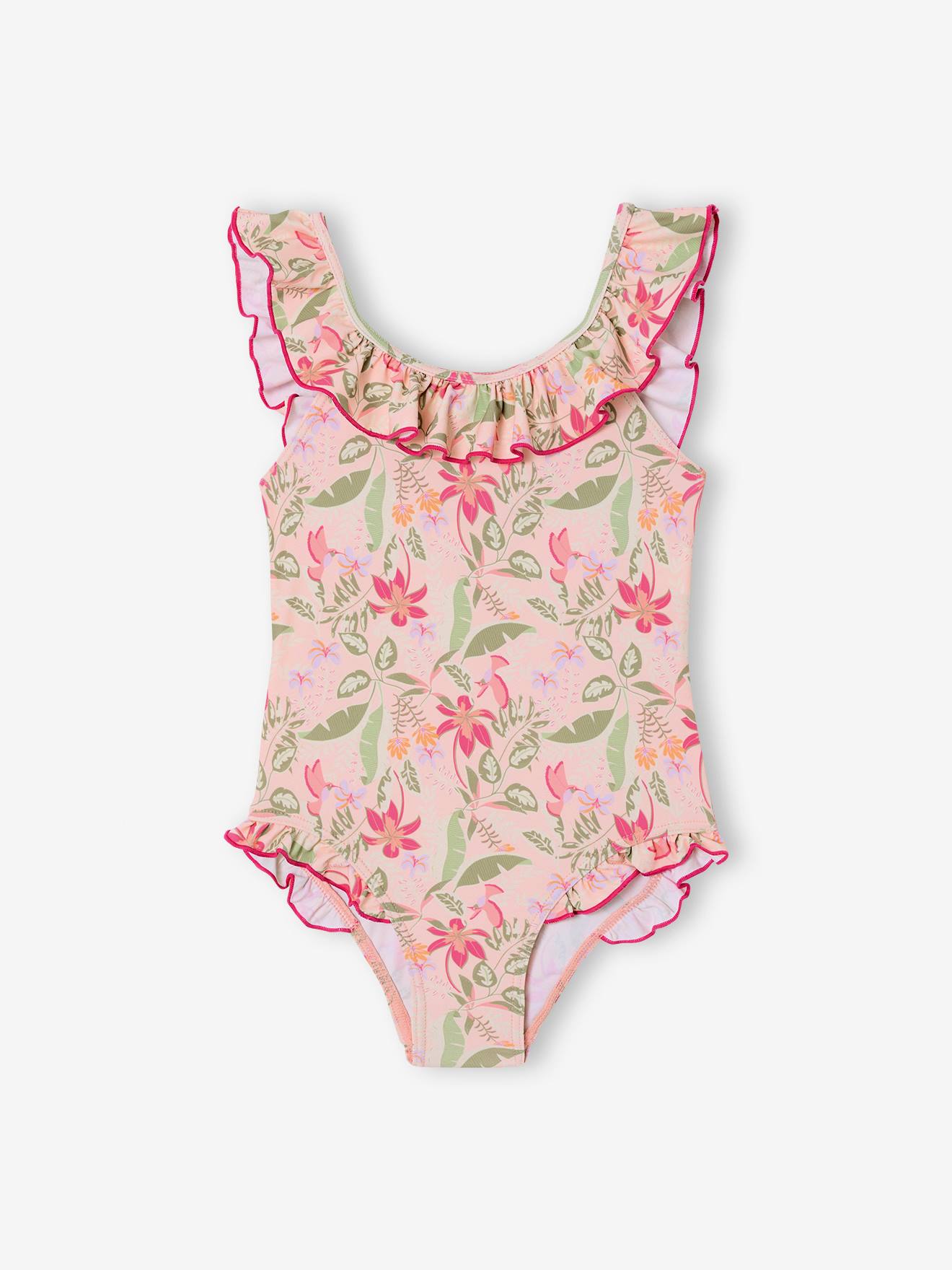 Maillot de bain fille 1 pièce rose pâle