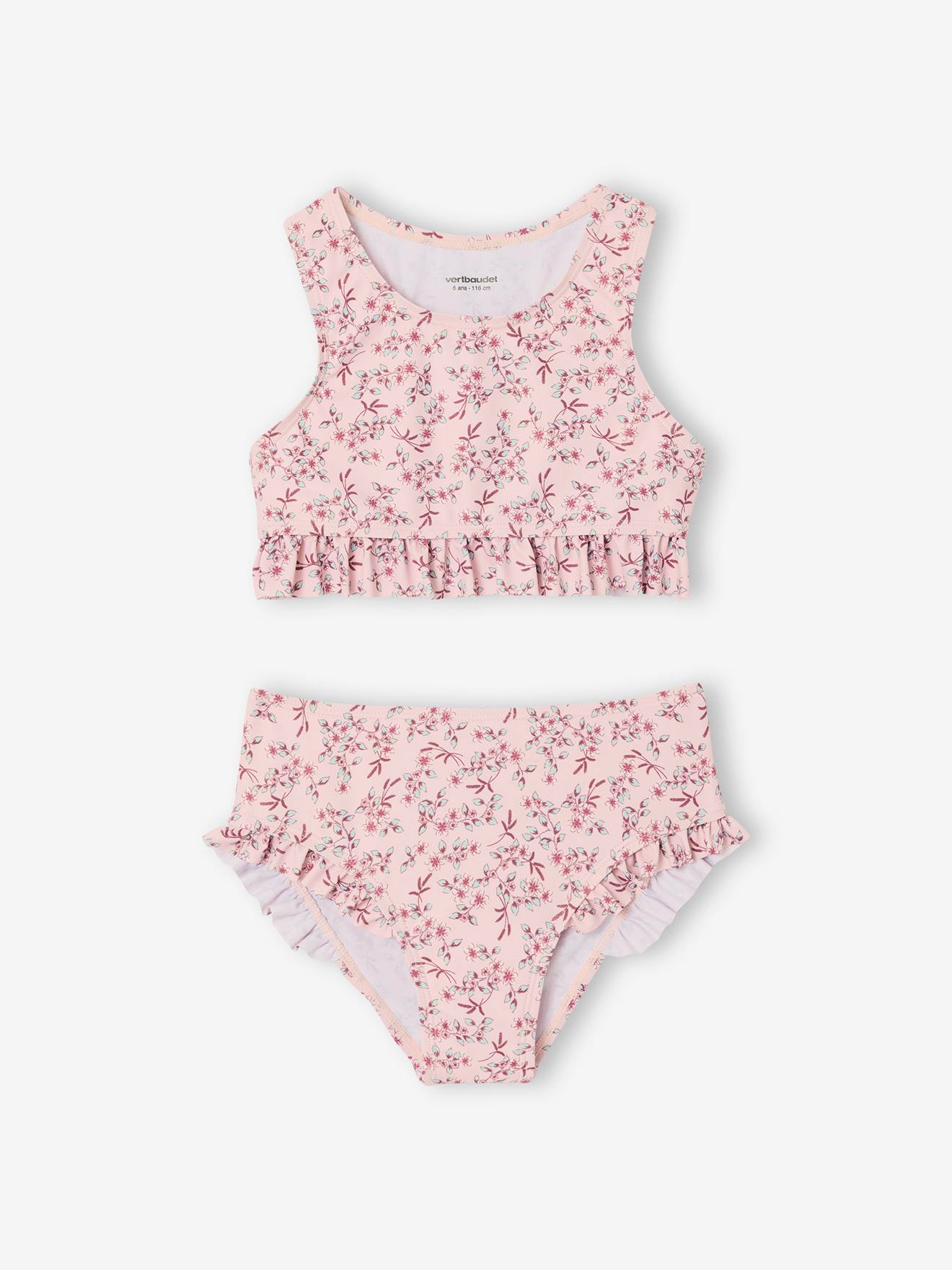 Maillot de bain fille 2 pièces rose pâle