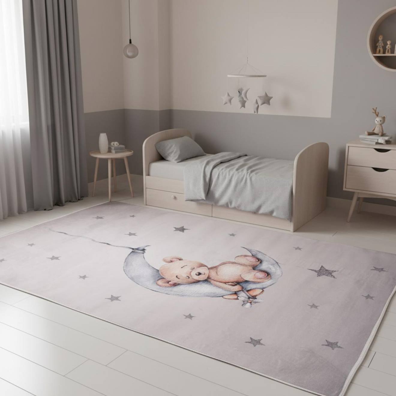 Tapis Enfant Bear Très Doux Gris