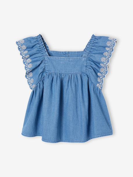 Blouse fille denim  - vertbaudet enfant