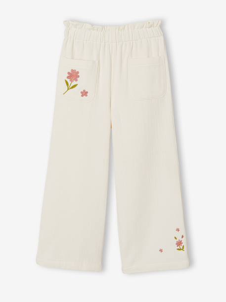 Pantalon décontracté en lin en coton solide pour femme Pantalon à jambe large et ample m3324