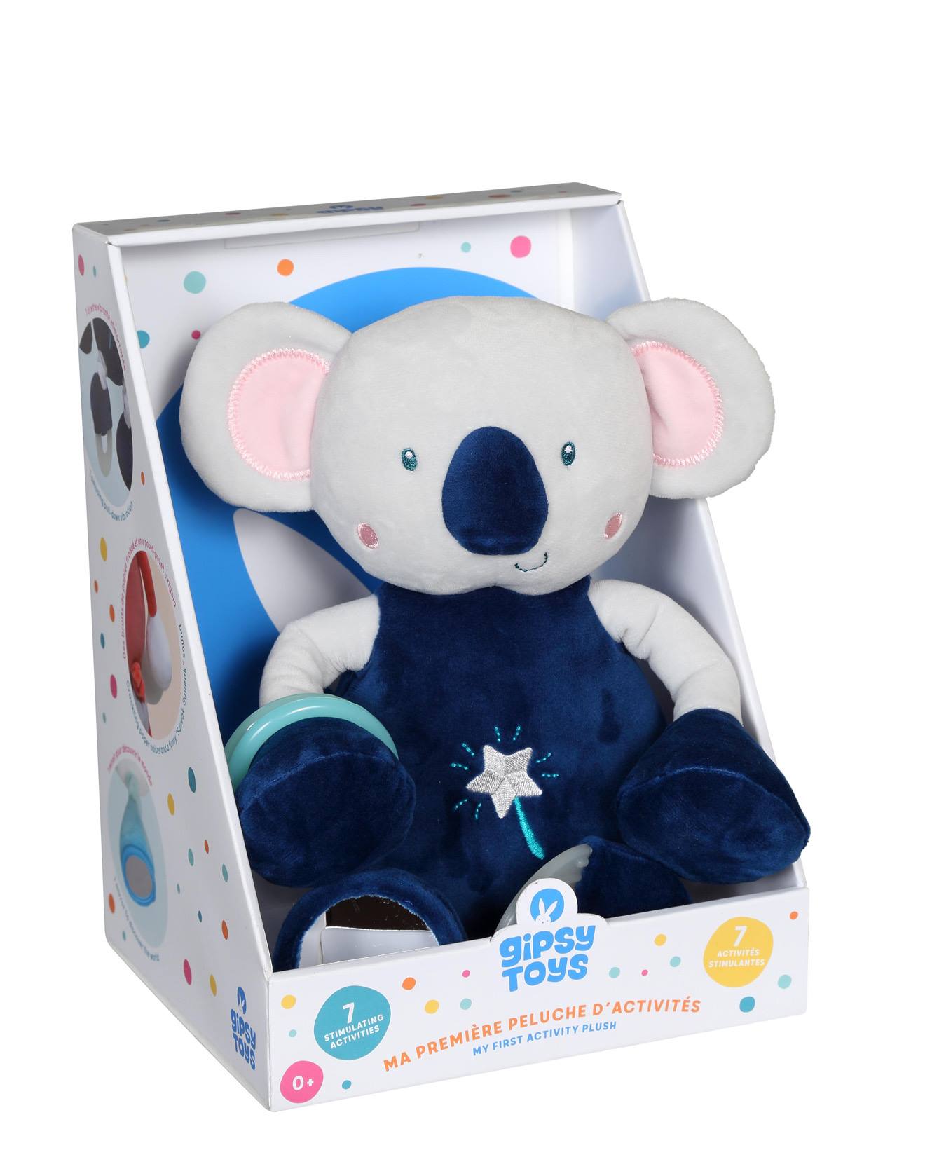 Ma 1ère Peluche D'activités Koala 25 Cm Bleu
