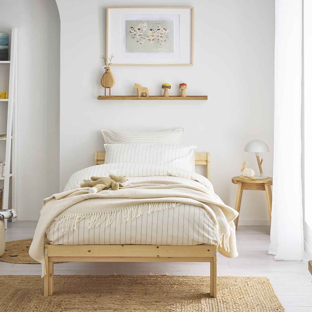 Parure De Lit Enfant Unie En Flanelle De Coton, Taie Carrée, Équilibre Vert