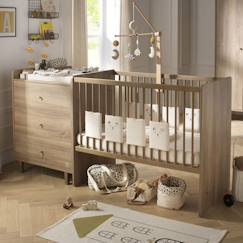 Chambre et rangement-Lit combiné 120x60 évolutif en 90x190 - mokka