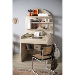 Chambre et rangement-Chambre-Bureau enfant - décor bois chêne sépia forme arche