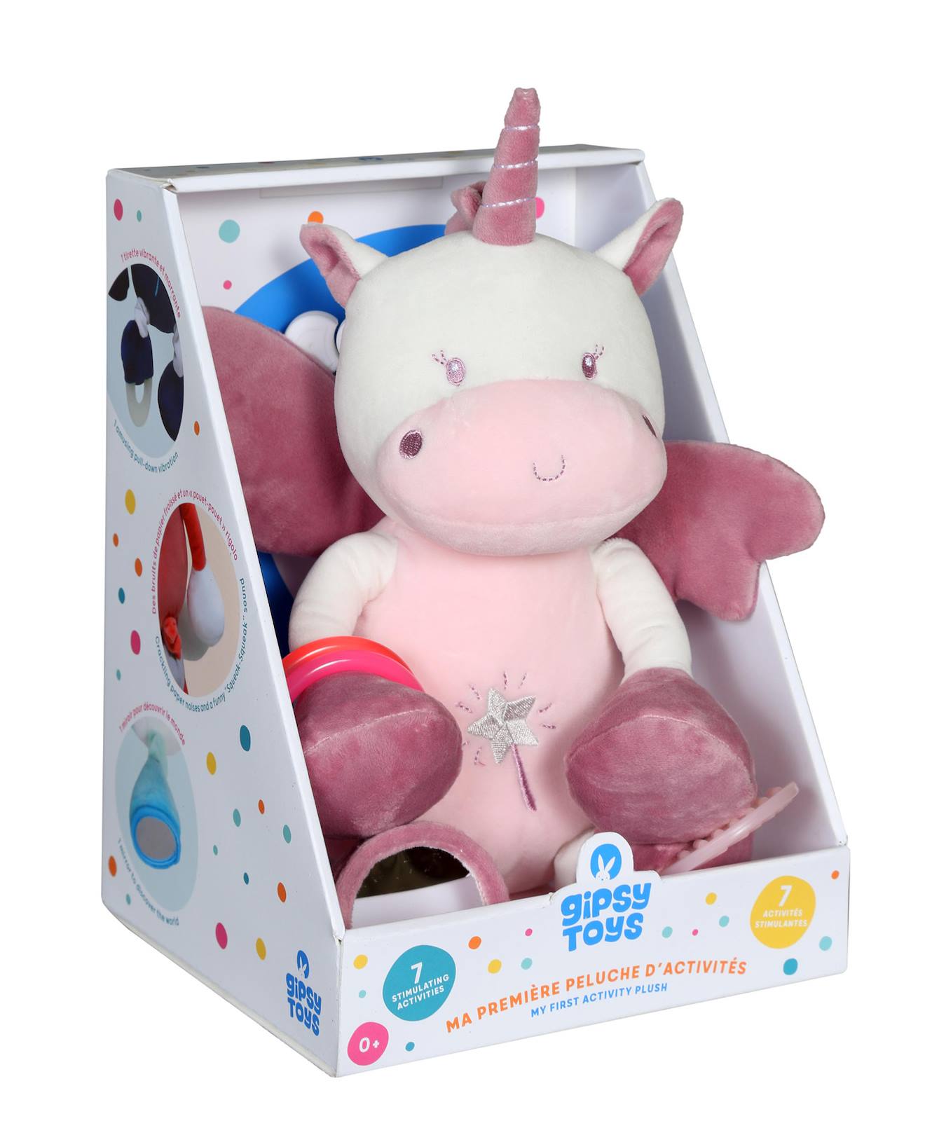 Peluche - Ma 1ère Peluche D'activités P'tits Féeriques - Licorne - 25 Cm Rose