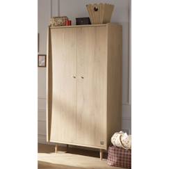 Chambre et rangement-Armoire 2 portes avec  pieds bois et poignées métal - my love
