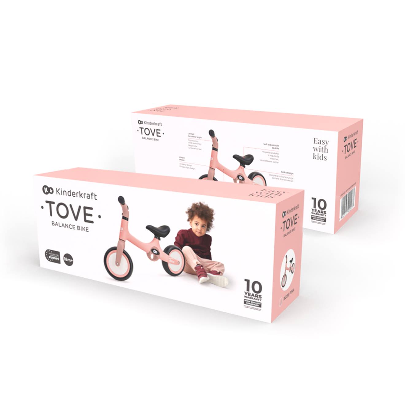 Vélo D'équilibre Léger Pour Enfants, Draisienne, Selle Et Roues Réglables Beige (Kinderkraft) - Image 2