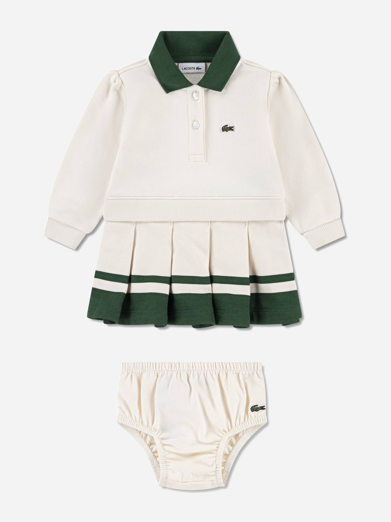 Robe 2 Pièces Écru / Vert