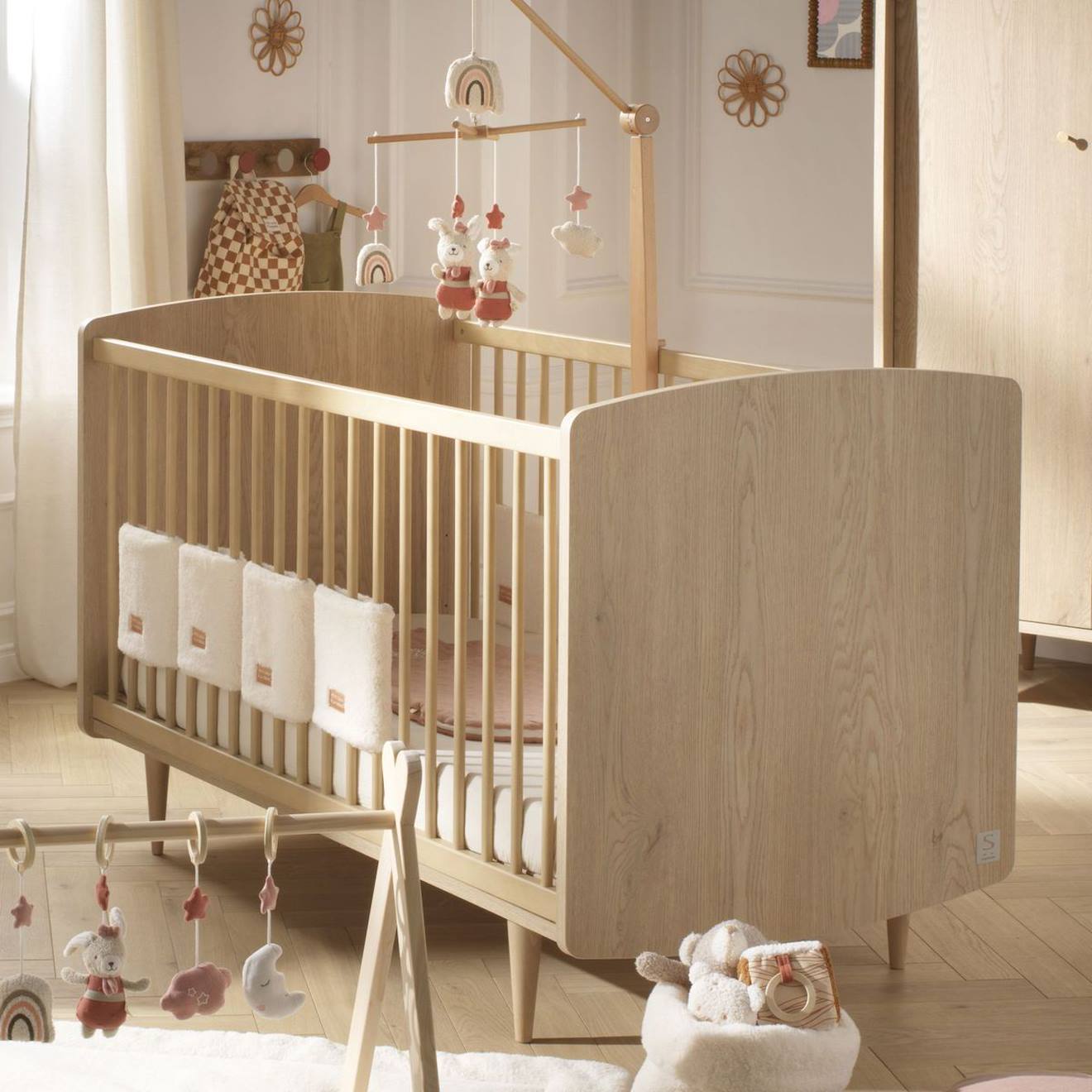 Lit Bébé Évolutif 70x140 - Little Big Bed Pieds Bois - My Love Marron