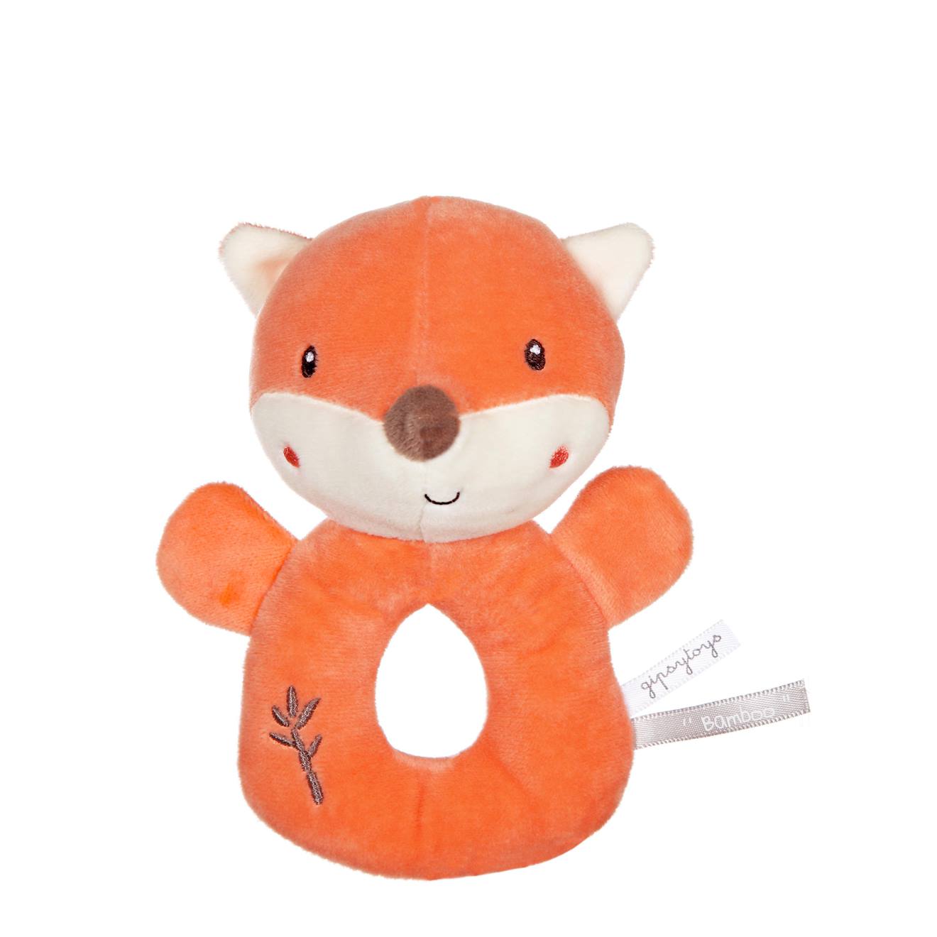 Hochet Bamboo - Renard - 14 Cm S/carte Blanc